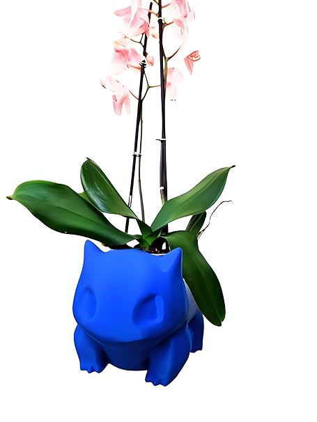 Cute Anime Flower Pot, Blue, Indoor/Outdoor Use (No Flowers) - Celestial Crafts