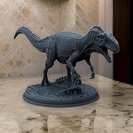 Realistic Dinosaur Figurine - 3D Printed Resin Prehistoric Black Sculpture - Celestial Crafts
