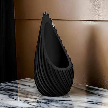 Modern Black Decorative Vase: Showcase Your Florals (No Flowers) - Celestial Crafts