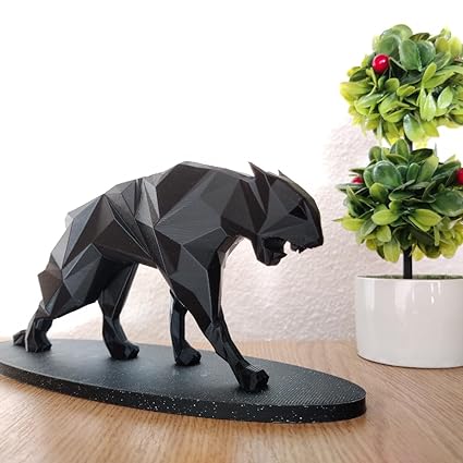 Black Panther Statue Sculpture, Tabletop Art Decor, Gift for Home or Office - Celestial Crafts