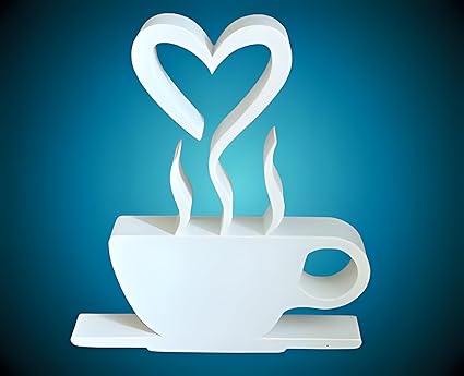 Coffee Mug Decoration - Creative Home Accent (White) - Celestial Crafts