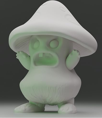 Angry Little Mushroom Man: Quirky Character White Sculpture - Celestial Crafts