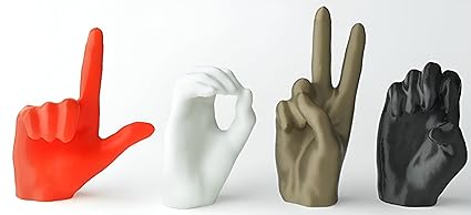 Showpiece - 3D Printed Love Sign with Hand Posture Showpiece: Modern Artistic Decor - Celestial Crafts