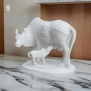 Bring Prosperity with 3D Printed Sacred Cow with Calf: Spiritual Decor Accent - Celestial Crafts