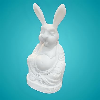 Buddha Statue Rabbit Sculpture Model, for Home Office Decor - Celestial Crafts