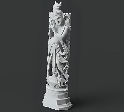 Showpiece - Krishna Playing The Flute - Showpiece Figurine for Home and Office Decor (White) - Celestial Crafts