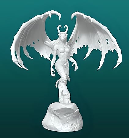 White Demon Hunter - Intriguing Fantasy Figurine for Collectors - Celestial Crafts