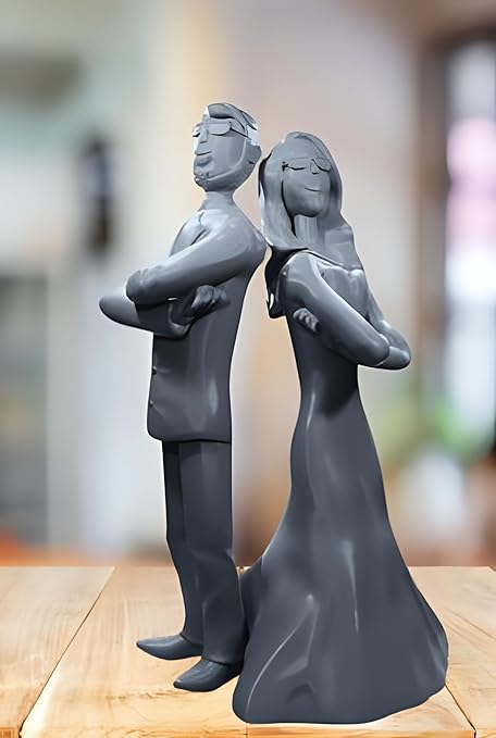 Couple Wedding Statue - Romantic Keepsake for Newlyweds (Grey) - Celestial Crafts