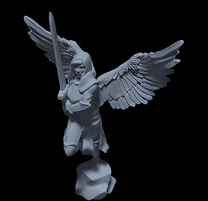 Home decor - Celestial Craft : Grey Archangel Miniature - Divine Home Decor Accent - Celestial Crafts