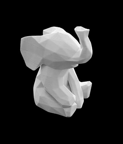 Showpiece - Celestial Craft Whimsical Wonders: 3D Printed Cute Low Poly Elephant Showpiece - Adorable Home Decor Accent - Celestial Crafts
