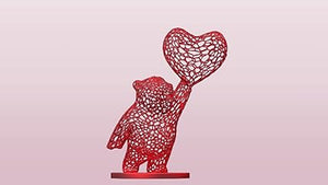 Showpiece - Celestial Craft Heartfelt Cheers: Voronoi Bear with Heart Showpiece - Unique Home Decor Accent - Celestial Crafts