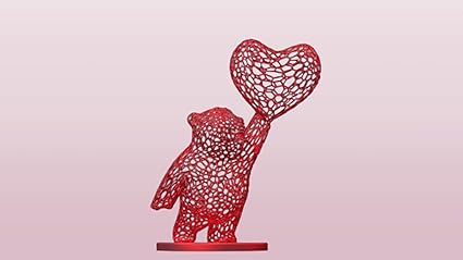 Showpiece - Celestial Craft Heartfelt Cheers: Voronoi Bear with Heart Showpiece - Unique Home Decor Accent - Celestial Crafts