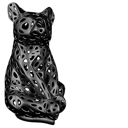 Elegant Black Hollow Bear Sculpture - Celestial Crafts