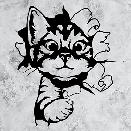 Realistic Peeking Kitten in Wall Art - Charming 3D Print for Cat Lovers - Celestial Crafts