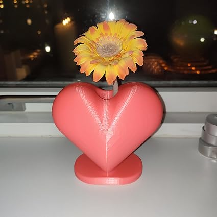Home decor - Heart Vase - Romantic Home Decor Accent (Red) (No Flowers) - Celestial Crafts