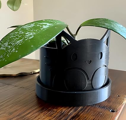 Cute Cat Planter - Adorable Feline Pot for Greenery (No Flowers) - Celestial Crafts