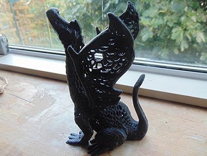 Voronoi Dragon: Striking Black Sculpture - Celestial Crafts