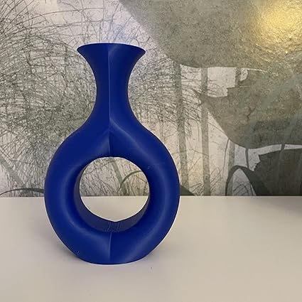 Home decor - Celestial Craft Azure Elegance: 3D Printed Blue Color Vase - Stylish Home Decor Accent (No Flowers) - Celestial Crafts