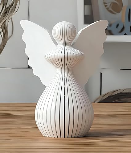 Home decor - : White Angel Sculpture - Elegant Home Decor Accent - Celestial Crafts
