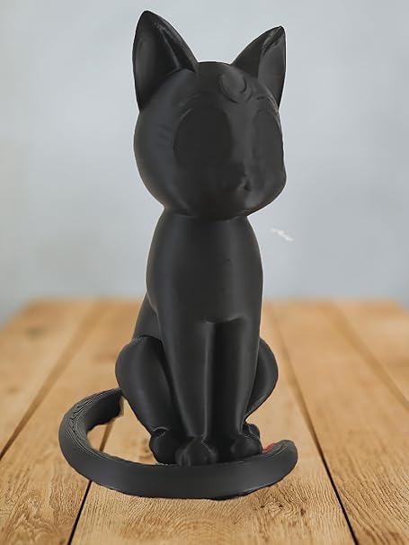 Showpiece - 3D printed black cat Collectible Mini Statue, Adorable Showpiece - Celestial Crafts