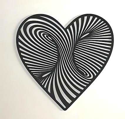 Home decor - : Infinite Love Heart Wall Art - Romantic Home Decor (BLACK) - Celestial Crafts