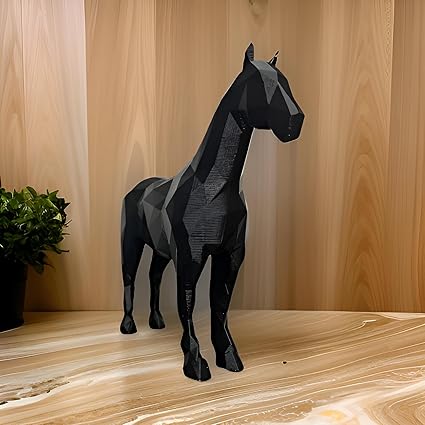 Showpiece - Low Poly Horse Decorative Showpiece (Black) - Celestial Crafts