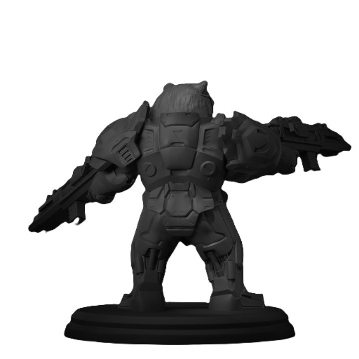 Armored Bear with Futuristic Weapons