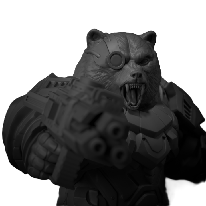 Armored Bear with Futuristic Weapons