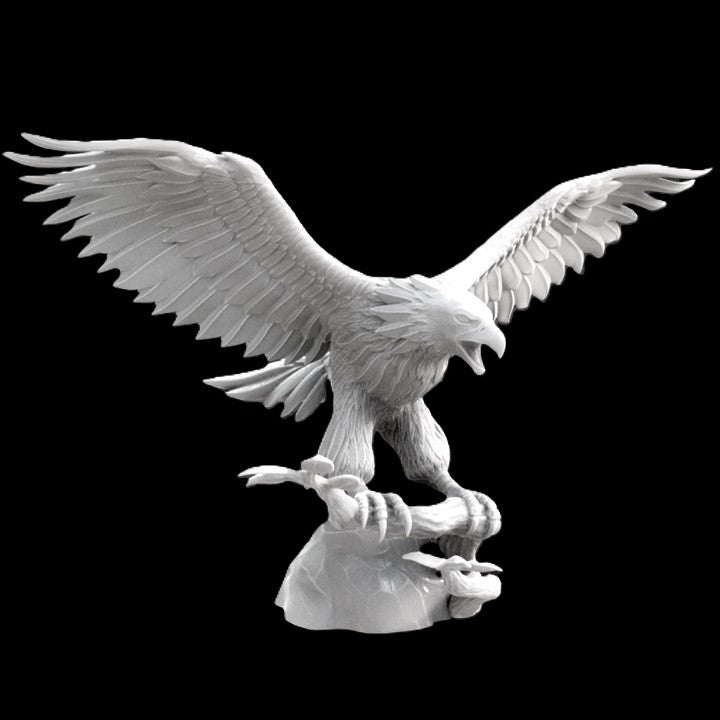 Eagle Figurine with Spread Wings: Majestic Bird Sculpture