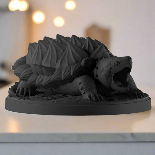 Snapping Turtle Figurine: Realistic Reptile Sculpture