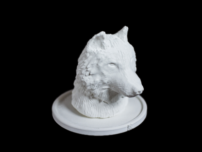 Wolf Sculpture Showpiece for Home Decor | White Wolf Head Bust Figurine India