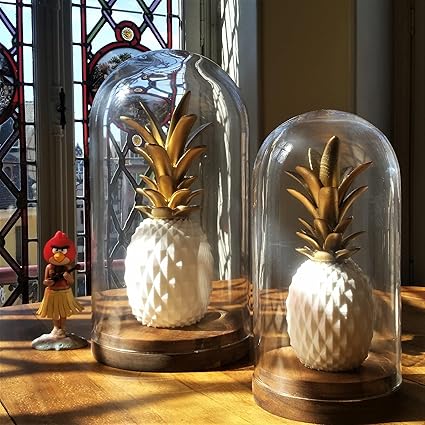 Showpiece - : Pineapple Showpiece - Tropical Home Decor Accent - (No glass container) [11LX11WX27H CM] - Celestial Crafts