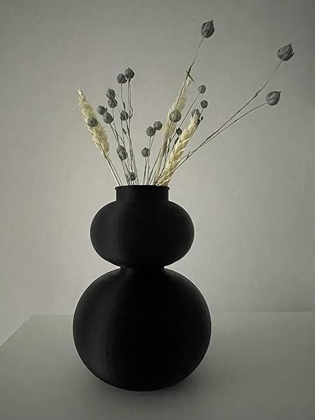 Home decor - Celestial Craft Sleek Sophistication: Modern Black Vase - Contemporary Home Decor Accent (No Flowers) - Celestial Crafts