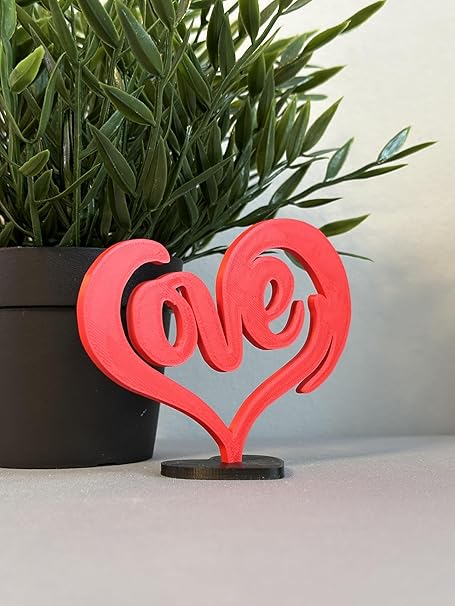 Showpiece 3D Printed Love Statue - Romantic Home Decor Accent - Celestial Crafts