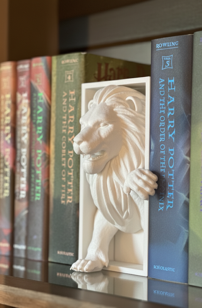 The King's Library - White Lion Book Nook | Fantasy Literary Decor