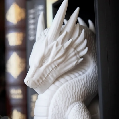 Fantasy Dragon Reading Book Nook | Miniature Scene | Literary Decor Figurine