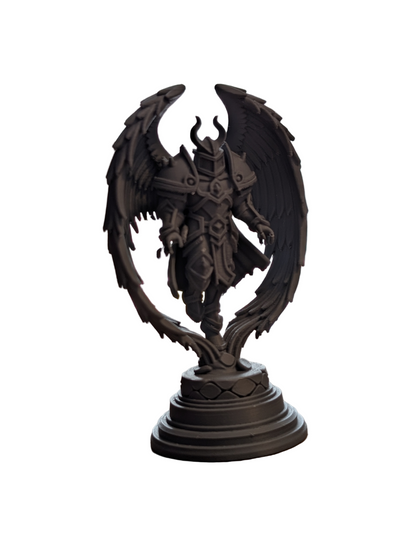 Fallen Archangel Paladin Statue | Dark Angel Sculpture | Gothic Collectible Showpiece