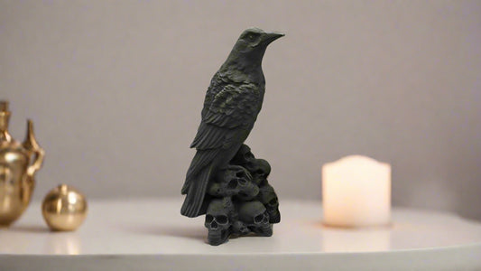 Raven on Throne of Skulls  Dark Fantasy Art