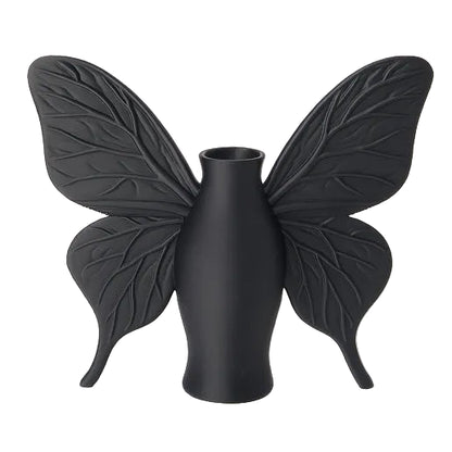 Black Butterfly Vase for Home Decor | Gothic Elegance Showpiece for India