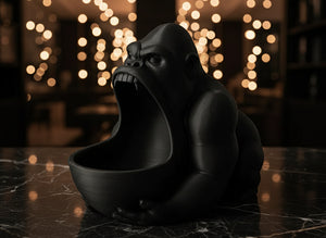 Black gorilla bowl holder bold artistic home decor