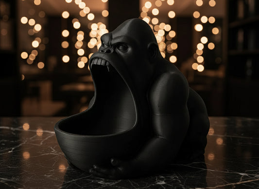 Black gorilla bowl holder bold artistic home decor