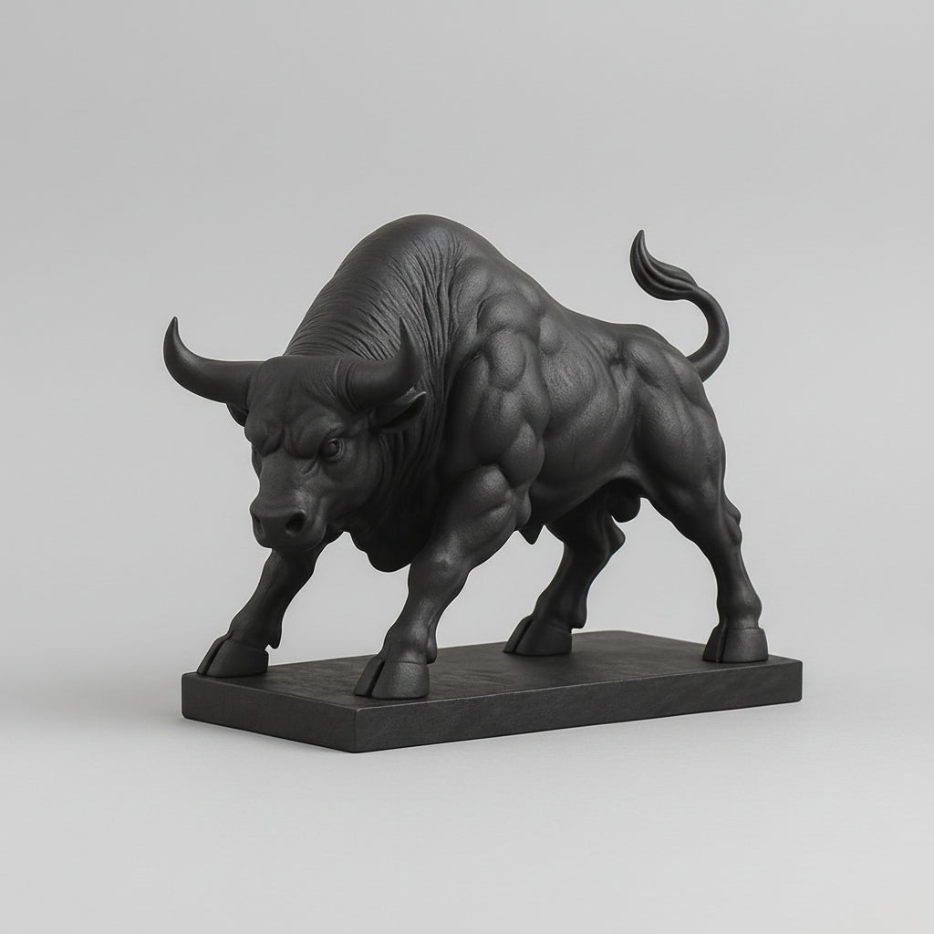 Black bull statue showpiece