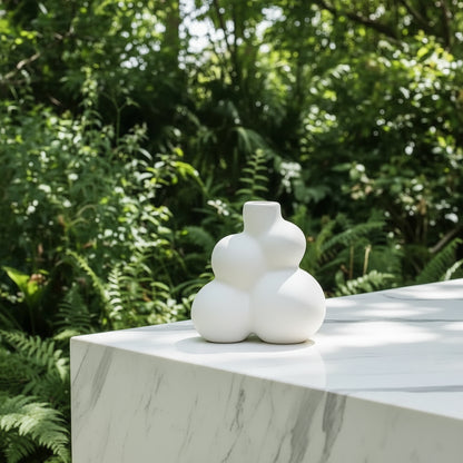 White Bubble Vase for Home Decor | Playful Modern Showpiece for India