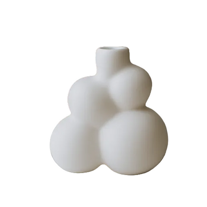 White Bubble Vase for Home Decor | Playful Modern Showpiece for India