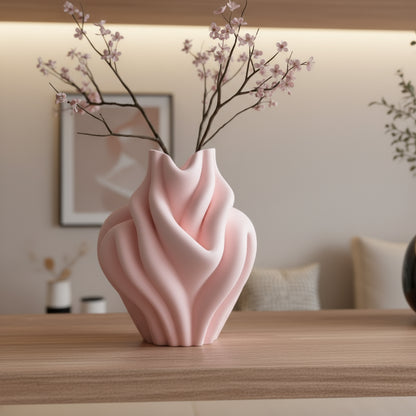 Pink Cloud Vase decorative polyresin home decor showpiece in pastel pink for living room and bedroom