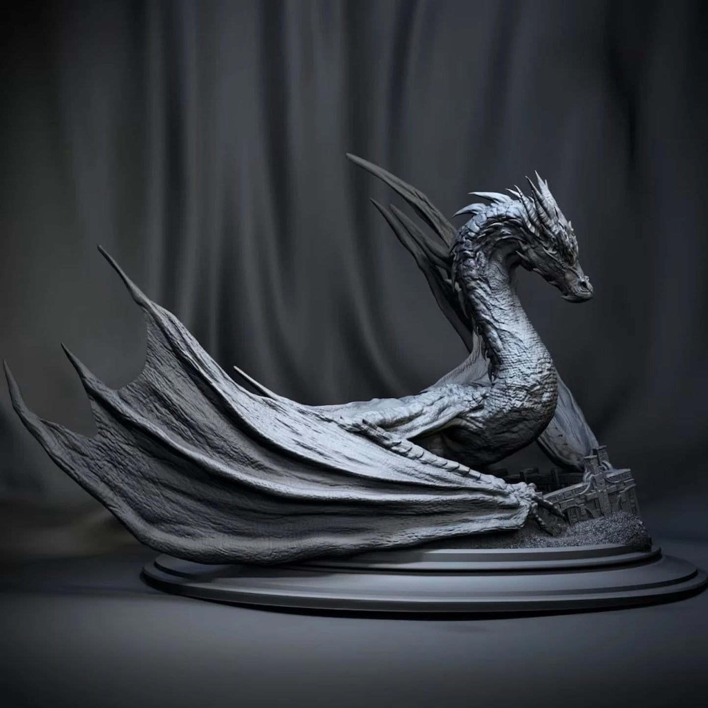 Dragon sculpture with wings showpiece figurine statue - Celestial Crafts