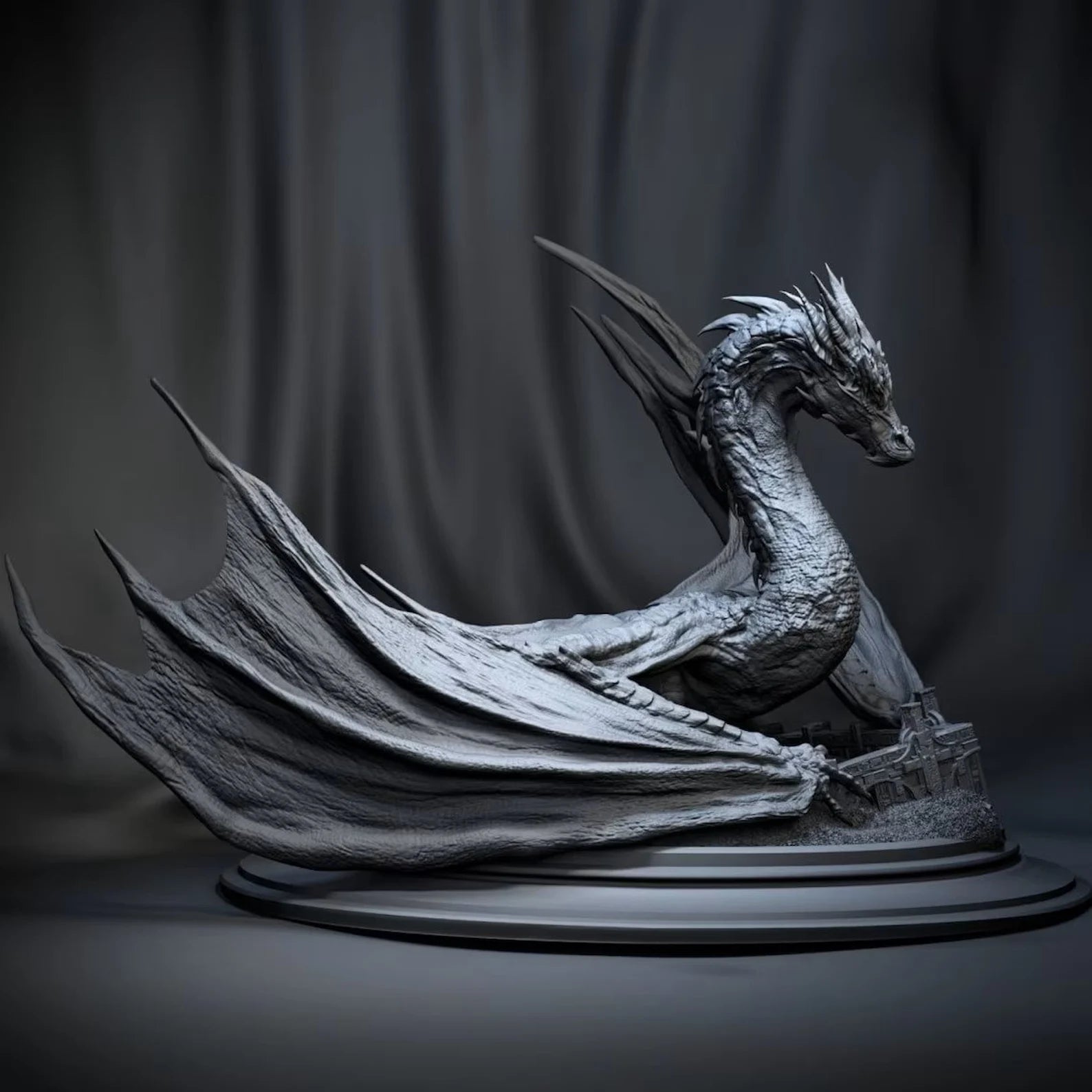 Dragon sculpture with wings showpiece figurine statue - Celestial Crafts