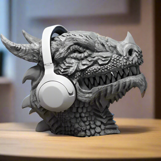 Dragon Headphone Stand Dragon Headset Stand Perfect Gamer Gift Dragon Headphone Legend expert Decor Accent Grey