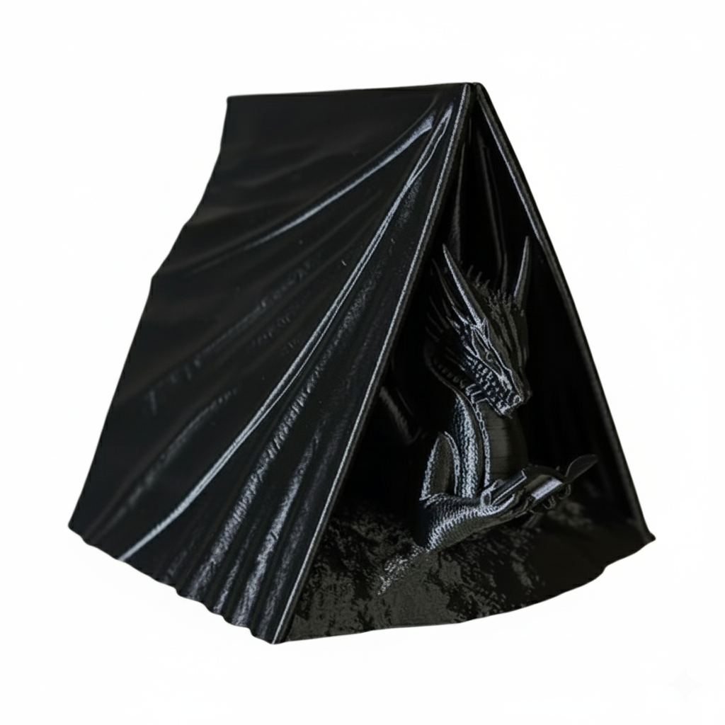 Wyrm Dragon Figurine Side View - Black Premium Resin Mythical Creature Collectible