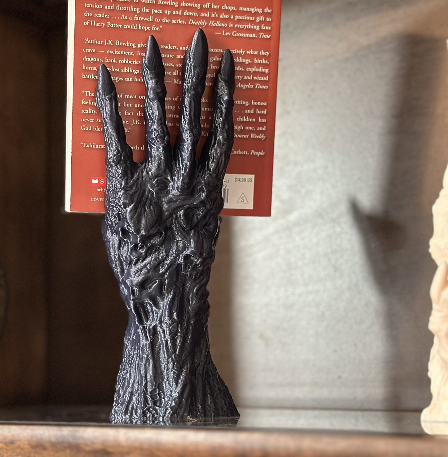 Dragon claw bookend side view resin book holder display figurine